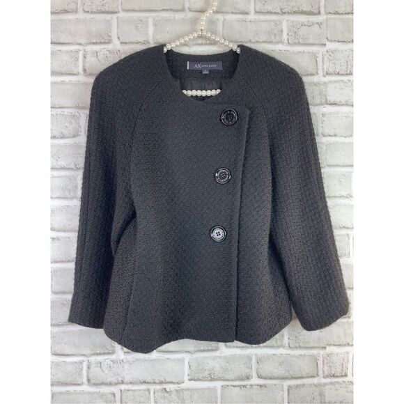 Ann Kline Black Swing Side Button Jacket Classic 
Size 4 - Picture 1 of 9